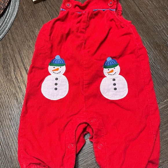 Baby Boden Other - Baby Boden Red and Blue Snowman  Overalls